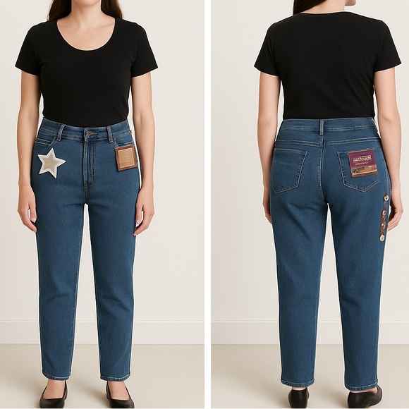 Gloria Vanderbilt Amanda Classic Fit MED WASH Denim Jeans Size 16 NWT - Picture 1 of 5